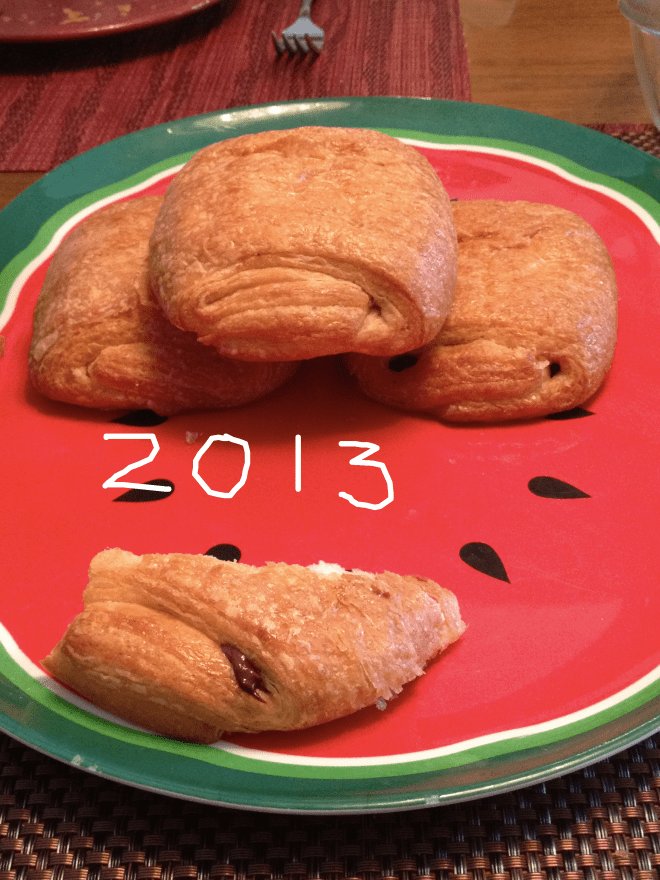 If the year is smashed in between pain au chocolat, it's forced to be good.