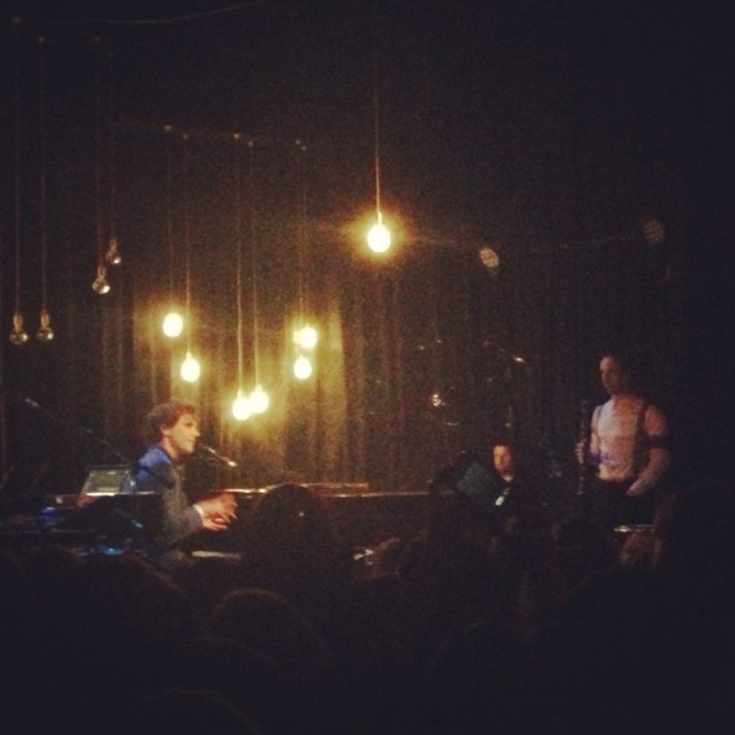 Mika, fairy lights, and his gay back up people