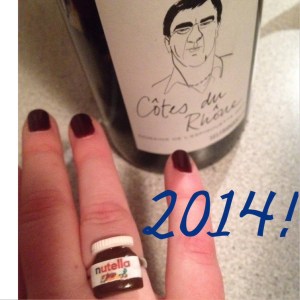 I rang in 2014 in style!  (The Nutella ring was a gift.)
